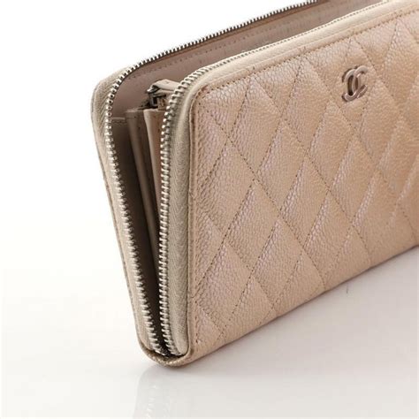 chanel caviar zip around wallet|Long Wallets .